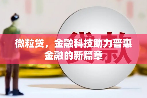 梨树微粒贷，金融科技助力普惠金融的新篇章