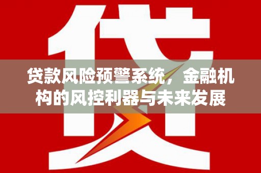 梨树贷款风险预警系统，金融机构的风控利器与未来发展