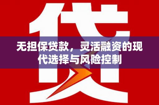 梨树无担保贷款，灵活融资的现代选择与风险控制