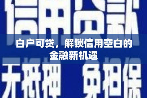 梨树白户可贷，解锁信用空白的金融新机遇