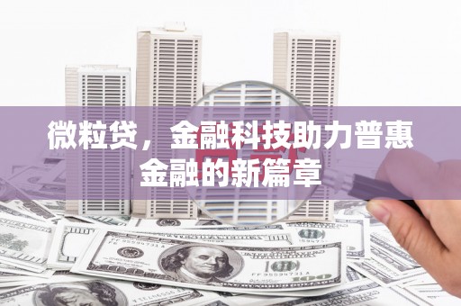 梨树微粒贷，金融科技助力普惠金融的新篇章