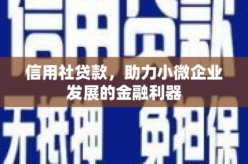 梨树信用社贷款，助力小微企业发展的金融利器