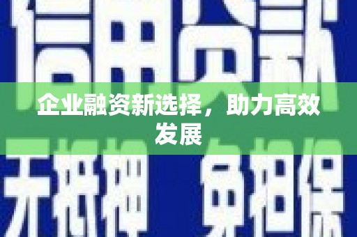 梨树企业融资新选择，助力高效发展