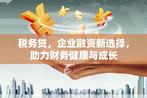 梨树税务贷，企业融资新选择，助力财务健康与成长